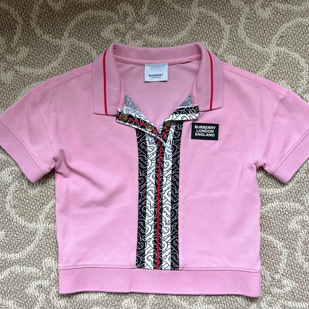 Girls pink polo Burberry shirt